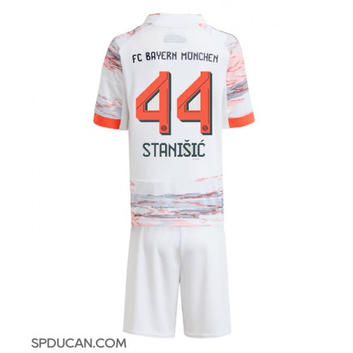 Dječji Nogometni Dres Bayern Munich Josip Stanisic #44 Gostujuci 2025-26 Kratak Rukav (+ Kratke hlače)